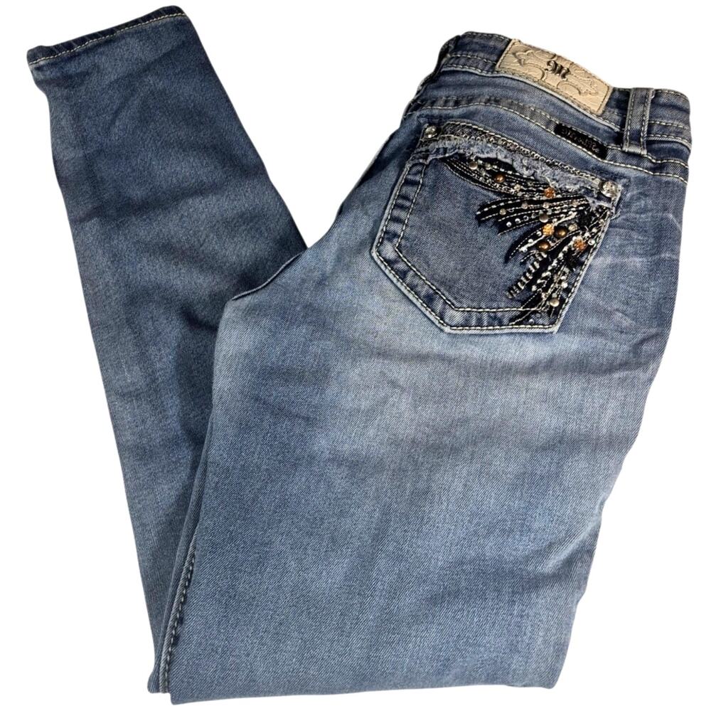 Miss Me Hailey Skinny Fit Embellished Rhinestone SPARKLE Denim Jeans 30